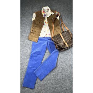 Banana Republic Ryan Pants Womens 8 Blue Cotton Blend Stretch Slim Straight Leg